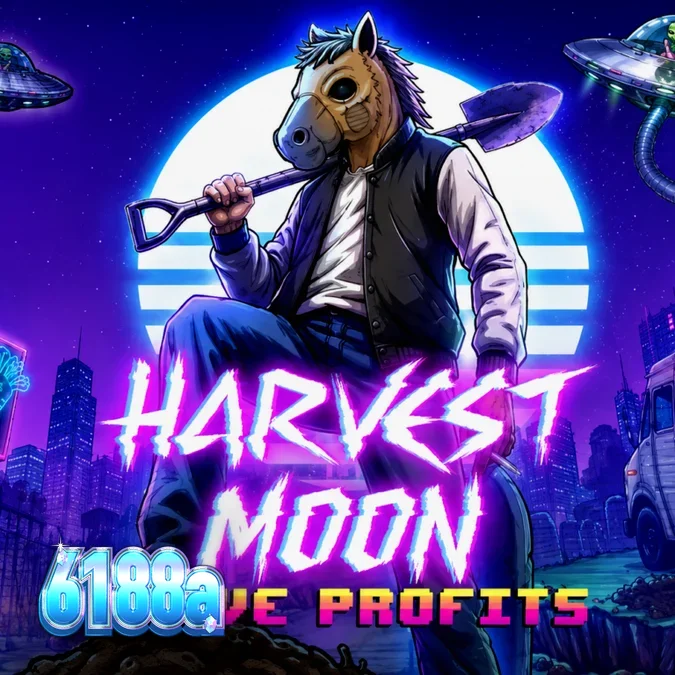 Cena sombria do slot Harvest Moon Grave Profits com elementos de horror corporal
